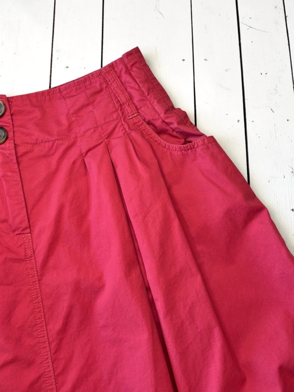 Merona Coral Pink Pleated A-Line Skirt Cotton Knee Length Size 6 - Picture 6 of 11